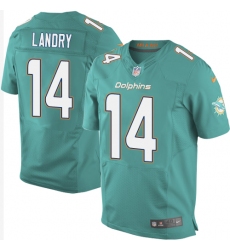 Men's Nike Miami Dolphins #14 Jarvis Landry Elite Aqua Green Team Color NFL Jersey