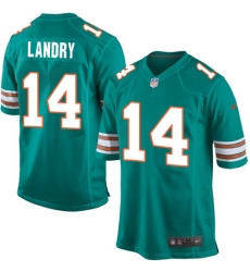 Men's Nike Miami Dolphins #14 Jarvis Landry Game Aqua Green Alternate NFL Jersey