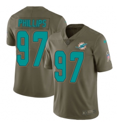 Youth Nike Miami Dolphins #97 Jordan Phillips Limited Olive 2017 Salute to Service NFL Jersey