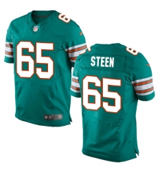 Men's Nike Miami Dolphins #65 Anthony Steen Elite Aqua Green Alternate NFL Jersey