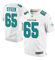 Men's Nike Miami Dolphins #65 Anthony Steen Elite White NFL Jersey