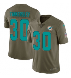 Men's Nike Miami Dolphins #30 Cordrea Tankersley Limited Olive 2017 Salute to Service NFL Jersey