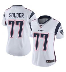 Women's Nike New England Patriots #77 Nate Solder White Vapor Untouchable Limited Player NFL Jersey
