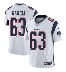 Men's Nike New England Patriots #63 Antonio Garcia White Vapor Untouchable Limited Player NFL Jersey