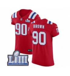 Men's Nike New England Patriots #90 Malcom Brown Red Alternate Vapor Untouchable Elite Player Super Bowl LIII Bound NFL Jersey