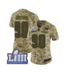 Women's Nike New England Patriots #90 Malcom Brown Limited Camo 2018 Salute to Service Super Bowl LIII Bound NFL Jersey