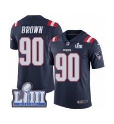 Youth Nike New England Patriots #90 Malcom Brown Limited Navy Blue Rush Vapor Untouchable Super Bowl LIII Bound NFL Jersey