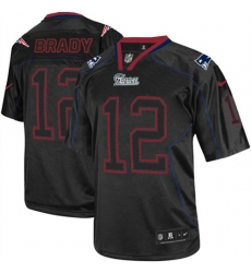Men's Nike New England Patriots #12 Tom Brady Elite Lights Out Black NFL Jersey