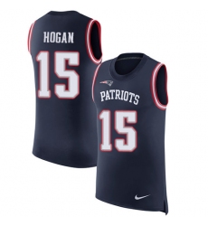 Men's Nike New England Patriots #15 Chris Hogan Limited Navy Blue Rush Player Name & Number Tank Top NFL Jersey