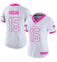 Women's Nike New England Patriots #15 Chris Hogan Limited White/Pink Rush Fashion NFL Jersey