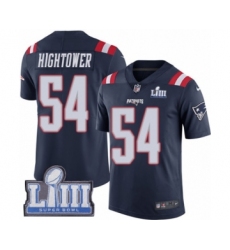 Youth Nike New England Patriots #54 Dont'a Hightower Limited Navy Blue Rush Vapor Untouchable Super Bowl LIII Bound NFL Jersey