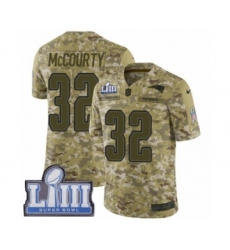 Men's Nike New England Patriots #32 Devin McCourty Limited Camo 2018 Salute to Service Super Bowl LIII Bound NFL Jersey