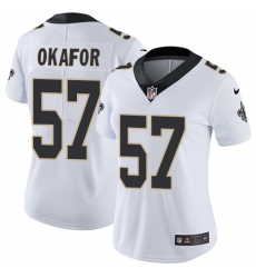 Women's Nike New Orleans Saints #91 Alex Okafor Elite White NFL Jersey