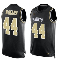 Men's Nike New Orleans Saints #44 Hau'oli Kikaha Limited Black Player Name & Number Tank Top NFL Jersey