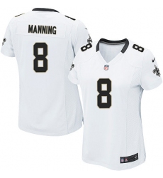 Women's Nike New Orleans Saints #8 Archie Manning Game White NFL Jersey