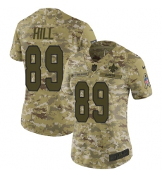 Women's Nike New Orleans Saints #89 Josh Hill Limited Camo 2018 Salute to Service NFL Jersey