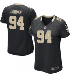 Women's Nike New Orleans Saints #94 Cameron Jordan Game Black Team Color NFL Jersey