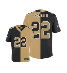 Men's Nike New Orleans Saints #22 Mark Ingram Elite Black/White Split Fashion NFL Jersey