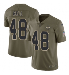 Men's Nike New Orleans Saints #48 Vonn Bell Limited Olive 2017 Salute to Service NFL Jersey