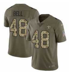 Youth Nike New Orleans Saints #48 Vonn Bell Limited Olive/Camo 2017 Salute to Service NFL Jersey