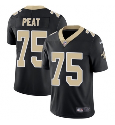 Men's Nike New Orleans Saints #75 Andrus Peat Black Team Color Vapor Untouchable Limited Player NFL Jersey