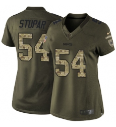 Women's Nike New Orleans Saints #54 Nate Stupar Elite Green Salute to Service NFL Jersey
