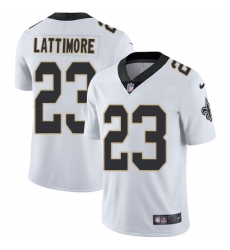 Men's Nike New Orleans Saints #23 Marshon Lattimore White Vapor Untouchable Limited Player NFL Jersey