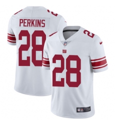 Youth Nike New York Giants #28 Paul Perkins Elite White NFL Jersey