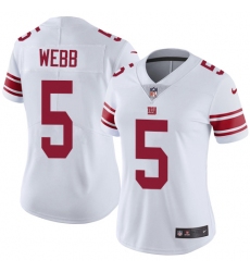 Women's Nike New York Giants #5 Davis Webb Elite White NFL Jersey
