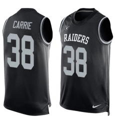 Men's Nike Oakland Raiders #38 T.J. Carrie Limited Black Player Name & Number Tank Top NFL Jersey