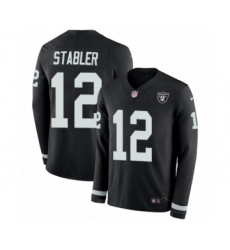 Men's Nike Oakland Raiders #12 Kenny Stabler Limited Black Therma Long Sleeve NFL Jersey