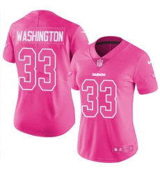Women's Nike Oakland Raiders #33 DeAndre Washington Limited Pink Rush Fashion NFL Jersey