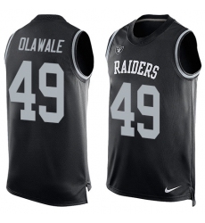 Men's Nike Oakland Raiders #49 Jamize Olawale Limited Black Player Name & Number Tank Top NFL Jersey