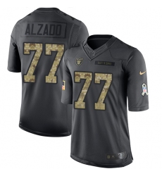 Men's Nike Oakland Raiders #77 Lyle Alzado Limited Black 2016 Salute to Service NFL Jersey