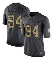 Men's Nike Oakland Raiders #94 Eddie Vanderdoes Limited Black 2016 Salute to Service NFL Jersey