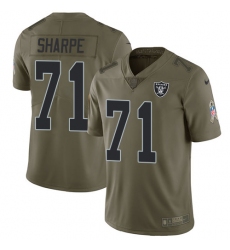Men's Nike Oakland Raiders #71 David Sharpe Limited Olive 2017 Salute to Service NFL Jersey