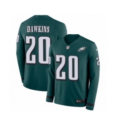 Men's Nike Philadelphia Eagles #20 Brian Dawkins Limited Green Therma Long Sleeve NFL Jersey