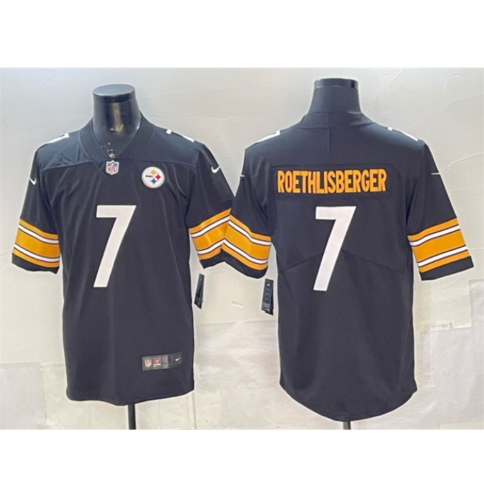 Men's Pisttburgn Steelers #7 Ben Roethlisberger Black Vapor Untouchable Limited Stitched Football Jersey