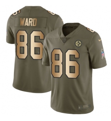 Men's Nike Pittsburgh Steelers #86 Hines Ward Limited Olive/Gold 2017 Salute to Service NFL Jersey