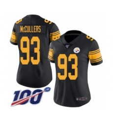 Women's Pittsburgh Steelers #93 Dan McCullers Limited Black Rush Vapor Untouchable 100th Season Football Jersey