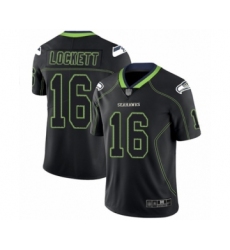 Men's Seattle Seahawks #16 Tyler Lockett Limited Lights Out Black Rush Football Jersey