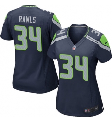 Women's Nike Seattle Seahawks #34 Thomas Rawls Game Steel Blue Team Color NFL Jersey