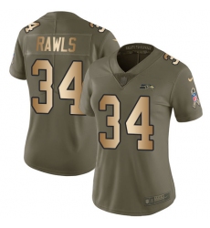Women's Nike Seattle Seahawks #34 Thomas Rawls Limited Olive/Gold 2017 Salute to Service NFL Jersey