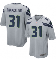 Men's Nike Seattle Seahawks #31 Kam Chancellor Game Grey Alternate NFL Jersey