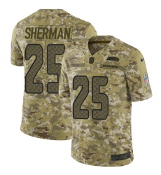 Youth Nike Seattle Seahawks #25 Richard Sherman Limited Camo 2018 Salute to Service NFL Jersey