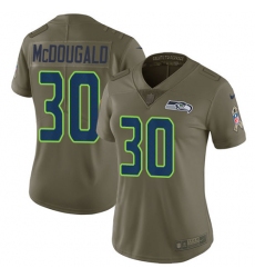 Women's Nike Seattle Seahawks #30 Bradley McDougald Limited Olive 2017 Salute to Service NFL Jersey