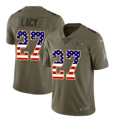 Men's Nike Seattle Seahawks #27 Eddie Lacy Limited Olive/USA Flag 2017 Salute to Service NFL Jersey