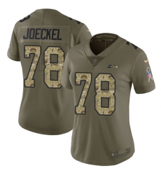Women's Nike Seattle Seahawks #78 Luke Joeckel Limited Olive/Camo 2017 Salute to Service NFL Jersey