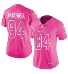 Women's Nike Seattle Seahawks #94 Malik McDowell Limited Pink Rush Fashion NFL Jersey