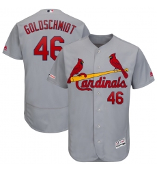 Men's St. Louis Cardinals #46 Paul Goldschmidt Majestic Gray Road Authentic Collection Flex Base Player Jersey